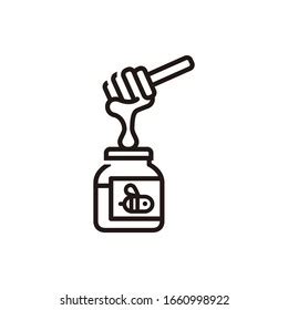 outline design honey bottle logo icon stock vector royalty