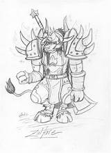 Druid Warcraft Tauren sketch template