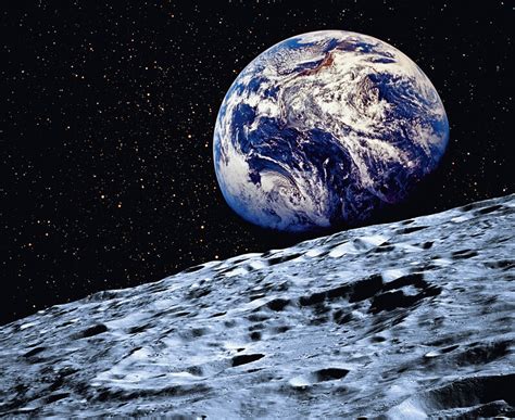 Earth From The Surface Of The Moon Canvas Print And Canvas Art Photowall