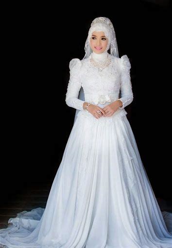 gambar dan foto desain baju dan model gaun hijab pengantin wanita islami muslim yang syar i