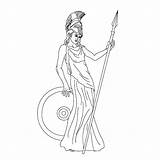 Griekse Kleurplaat Mythologie Pallas Athene Godin Goden sketch template