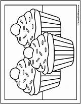 Coloring Cupcakes Cupcake Pages Trio Printable Pdf Three Color Kids Colorwithfuzzy sketch template