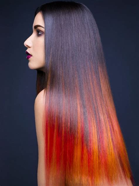 16 best orange ombre on dark hair images on pinterest
