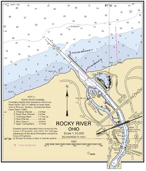 rocky river ohio inset nautical chart noaa charts maps