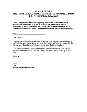 printable reasonable accommodation request letter  document blanks
