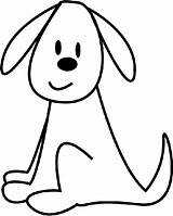 Dog Dogs Simple Coloring Pages Animals Happy sketch template