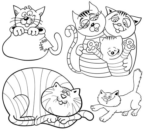 ausmalbild tiere viele katzen zum ausmalen kostenlos ausdrucken