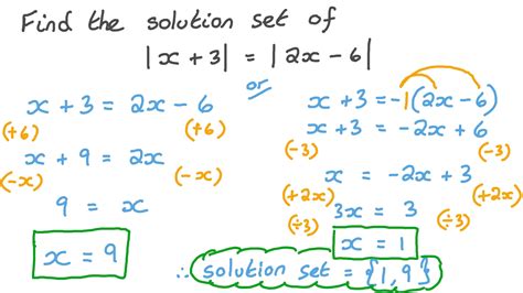 question video solving absolute  linear equations involving