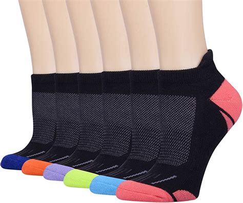 Womens Athletic Ankle Sports Running Low Cut Tab Cushioned Socks 6 Pack