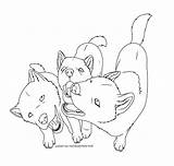 Wolf Pups Lineart Three Deviantart License Friends Derivative Attribution Commons Works Creative sketch template