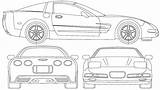 Corvette Chevrolet Blueprints C3 2000 Outline Cars Coloring Derby Pinewood Coupe Car C5 Google Templates Embroidery Search Pages Views Corvettes sketch template