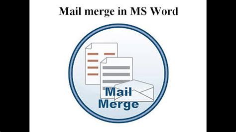 mail merge  ms word tech guidance youtube