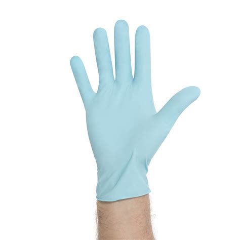 blue nitrile exam glove halyard