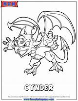 Pages Coloring Skylanders Academy Printable Cynder Dragon Adventure sketch template
