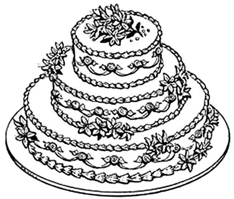 beautiful wedding cake coloring pages  place  color