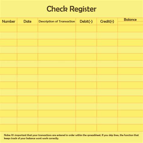 printable checkbook registers
