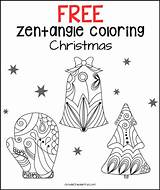 Zentangle Coloring Christmas Pages Gradeonederful Grade sketch template