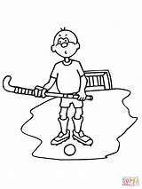 Hockey Field Coloring Ball Pages Stick Sticks Boy Drawing Color Printable sketch template