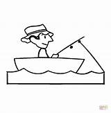 Fishing Boat Coloring Pages Printable Man Boats Color Clipart Fishboat Fisherman Book Guy Sheets sketch template