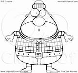 Chubby Lumberjack Male Surprised Clipart Cartoon Cory Thoman Outlined Coloring Vector Depressed 2021 sketch template