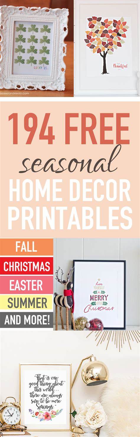 decorate  home seasonally     home decor printables