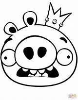 Coloring Pig King Angry Birds Frightened Pages Printable Drawing Puzzle sketch template