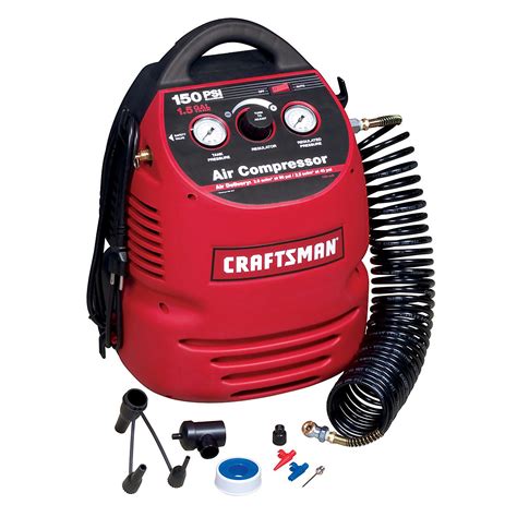 craftsman  gallon portable air compressor  hose  pc accessory kit shop