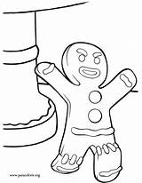 Gingerbread Man Shrek Coloring Pages Para Colorear Dibujos Gingy sketch template