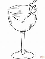 Coloring Wine Glass Pages Supercoloring Printable Categories sketch template