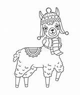 Llama Alpacas Hat sketch template