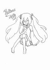 Miku Hatsune Coloring Pages Colouring Vocaloid Printable Anime Color Print Deviantart Getdrawings Manga Getcolorings Search sketch template