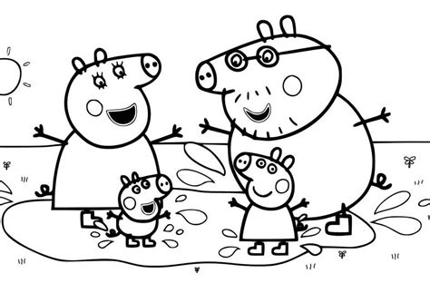peppa pig family  fun coloring page  printable coloring