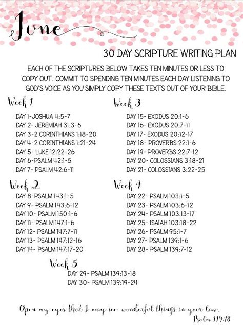 sweet blessings june scripture writing plan scripture writing plans