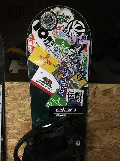 started  put  stickers   snowboard yesterday whats     seal