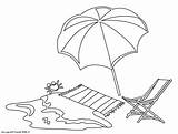Beach Umbrella Coloring Drawing Pages Color Chair Getdrawings sketch template