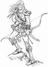 Elf Ranger Coloring Pages Character Deviantart Drawing Fantasy Elves Warrior Drawings Dragons Dungeons Sketch Adult Colouring Staino Girls Choose Board sketch template