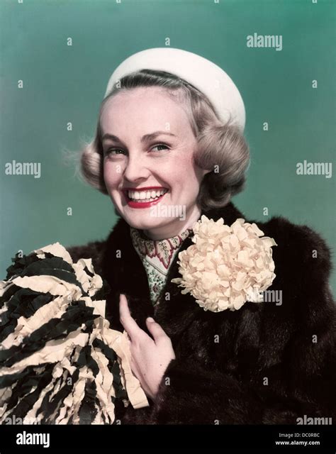 1940s 1950s Portrait Smiling Blond Woman Wearing Fur Coat With Mum