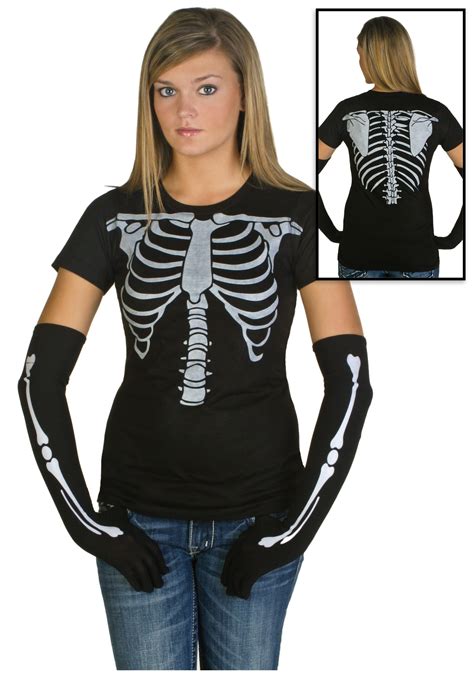 womens skeleton costume  shirt