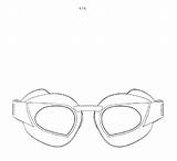 Goggles Coloring Swim Pages Template Sketch sketch template