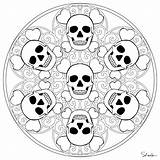 Mandala Coloring Pages Halloween Skull Color Template Kids Skeleton Sugar Munsters Imprimer Coloriage Ghost Skulls Printables Paste Eat Don sketch template