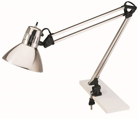 light architect style cfl swing arm task lamp   skid tabledesk clamp brushed nickel
