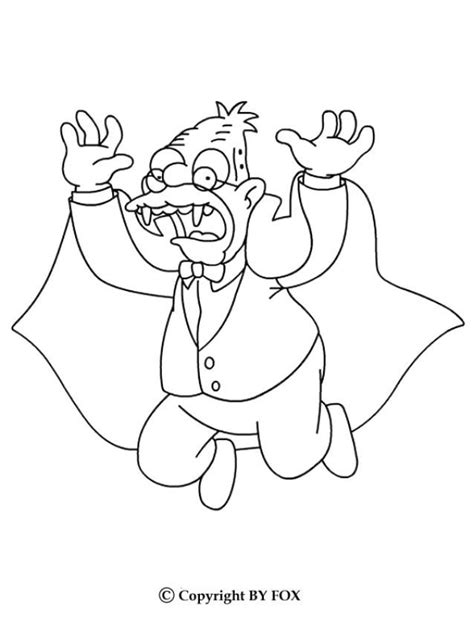 simpsons coloring pages abraham grampa  vampire halloween