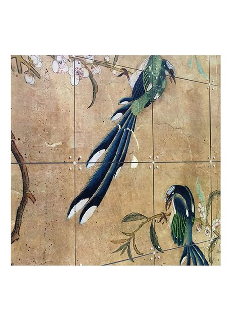 ixxi panel  chinese painted wanddecoratie    cm mosterd de