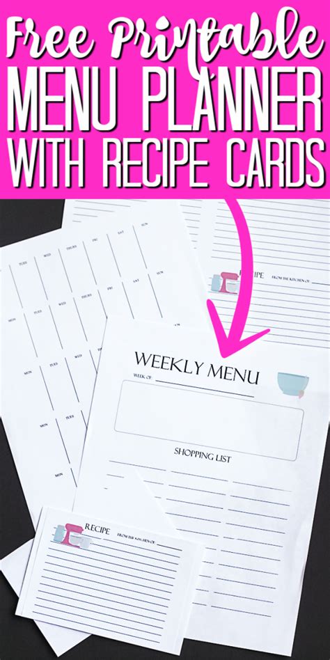 weekly menu planner system   printables  country chic cottage