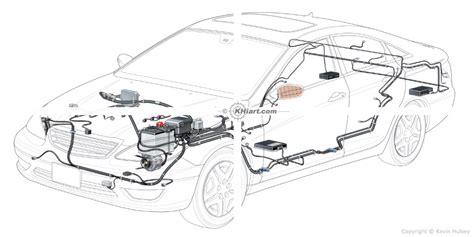 automotive illustration cutaway    generic car