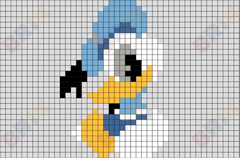 donald duck pixel art brik