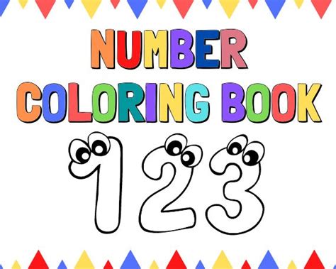 printable number coloring book worksheets number coloring etsy