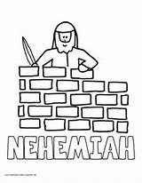 Nehemiah Coloring Wall Bible Builds Kids Crafts Pages School Sunday Sheets Rebuilds Preschool Activities Lessons Color Rebuilding Walls Study Printables sketch template