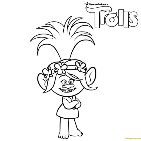 trolls poppy troll coloring page  coloring pages