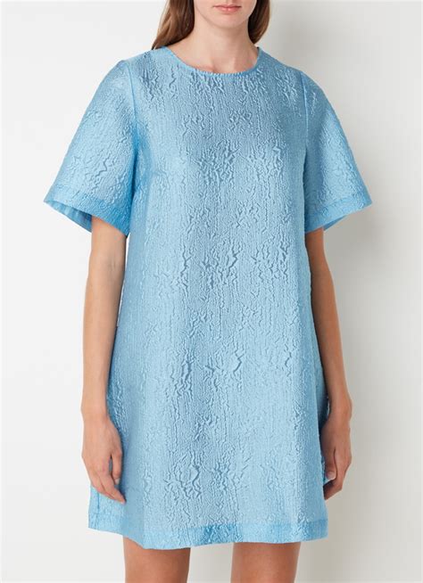 envii mini jurk van crepe met rugdecollete blauw de bijenkorf